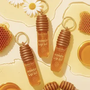 Honey Lip Oil – Professional Makeup Product with Keychain for Easy Carrying, Quick-Drying Formula & Long-Lasting Color, Moisturizing Jelly Texture for Smooth, Hydrated Lips