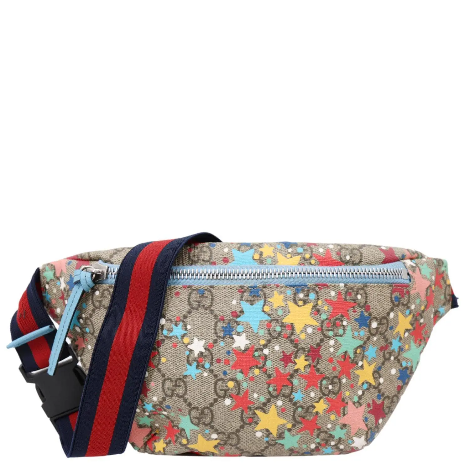 Pre-owned GUCCI GG Supreme Stars Canvas Belt bags Kids Web Belt Bag Beige 502095