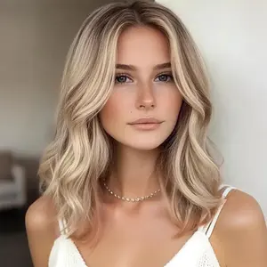 Jessie's Wig [Genius] Highlight Ash Blonde Wavy Bob True-Hold 5.5x5.5 Lace Glueless Wig Human Hair for Women Suit For All Occasions