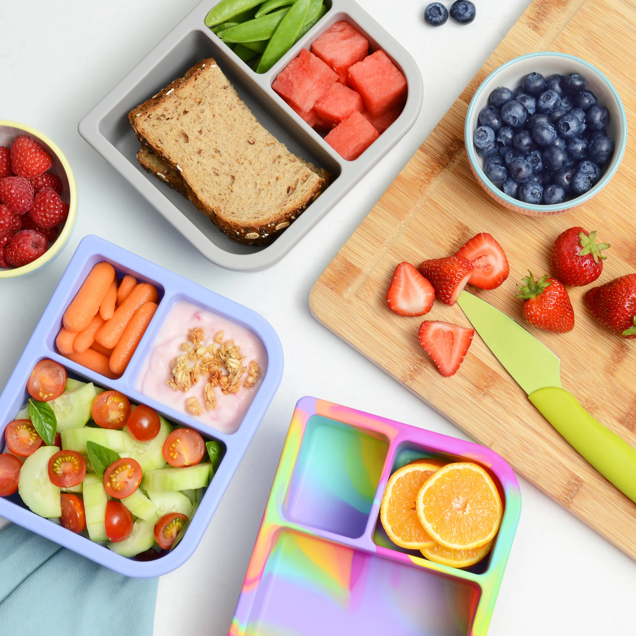 PrimaStella Unbreakable Silicone Bento Box - Leak-Proof Lunch Box for ...