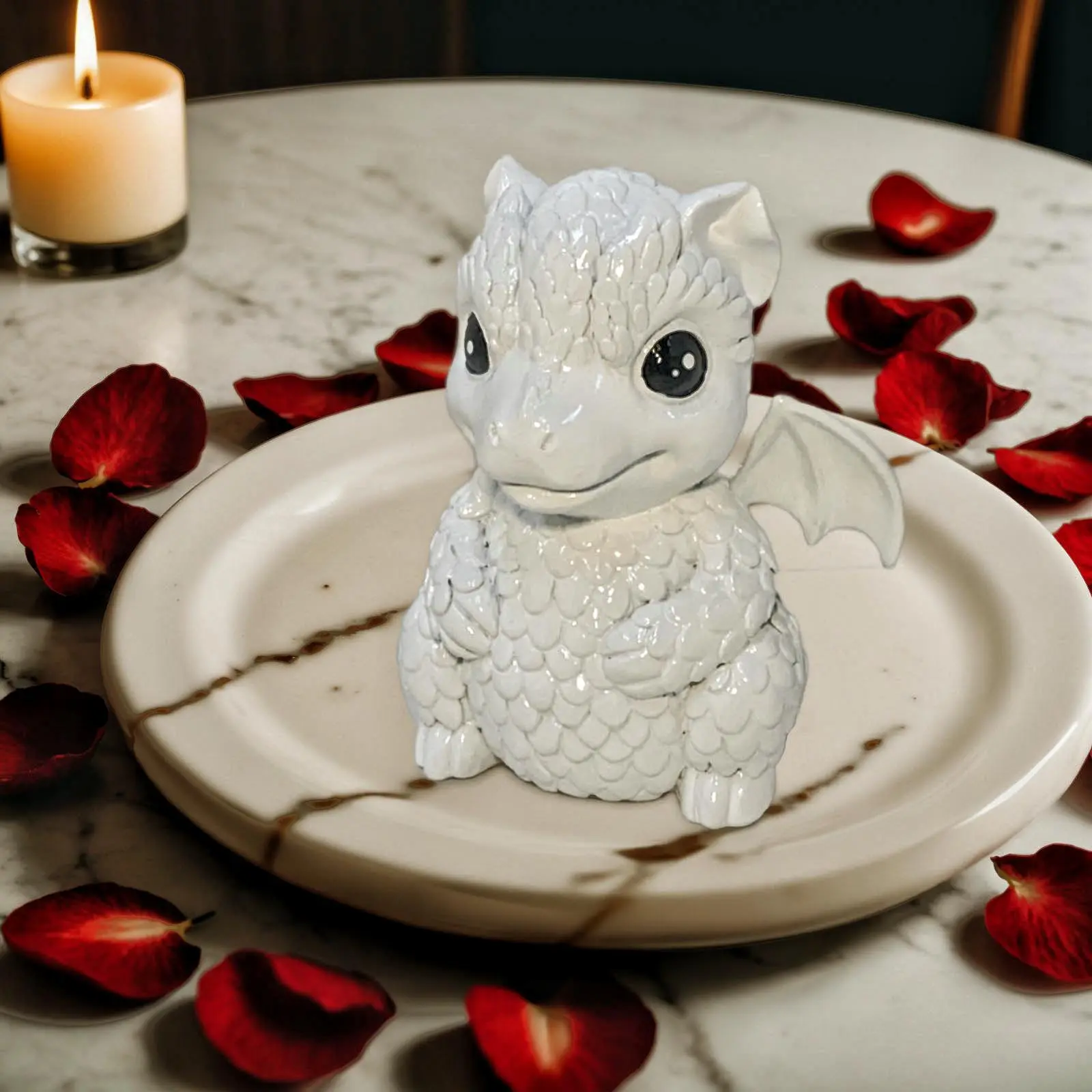 Creative Dragon Design Ceramic Ornament, 1 Count Cute Dragon Decoration Craft, Desktop Decoration for Home Office Dormitory Car School