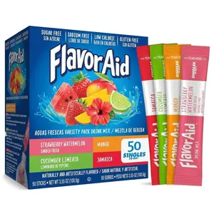 Flavor Aid Aguas Frescas Singles To Go Variety Pack, Powdered Drink Mix, 1 Box (50 Single Servings)