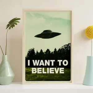 I want To Believe s Poster, HD Poster print, Vintage Poster, Art Collectibles, Home decor, Wall Art, Un