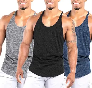 AGILELIN Men's Workout Stringer Tank Tops - Athletic Fashion Activewear, Dry Fit Sleeveless, Sports Breathable Outfits, Quick Dry Y-Back Workout Apparel for Bodybuilding Gym (1 or 3 Pack)