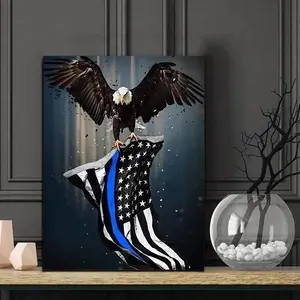 Eagle & American Flag Pattern DIY Diamond Art Painting Kit without Frame, DIY 5D Diamond Art Painting Kit, Wall Art Decor for Home Living Room Bedroom