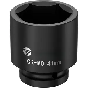 3/4 Inch Drive Metric  Socket 41mm, 6-Point Design, Heat-Treated Chrome Molybdenum Alloy Steel, Spindle Axle Nut Socket for Auto Repair, Easy Removal