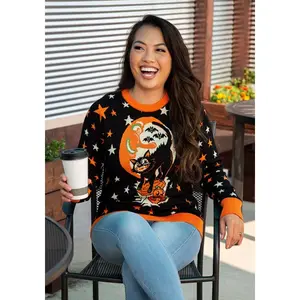 Adult Vintage Halloween Cat Halloween Sweater