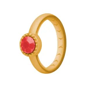 Thin Silicone Wedding Bands for Women, Rubber Engagement Rings With Diamond Shaped Bridal Jewelry