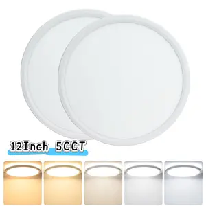 SEURON 2/4PACK 12-inch LED Round Ceiling Light, 3600 lumens, 5 Adjustable Color Temperatures (3000K-6000K), 28W Ultra Bright, Energy-Saving, Easy to Install, Suitable for Living Rooms, led lights bedroom, and Kitchens,plug Lighting