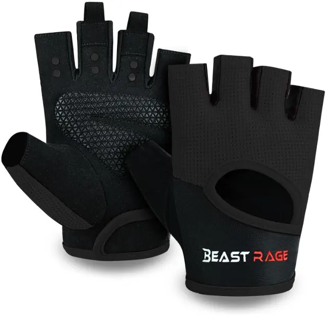 Workout Gloves for Men & Women - Fingerless Gym Gloves with Palm Protection, Breathable & Lightweight for Weightlifting, Cycling & Pull Up