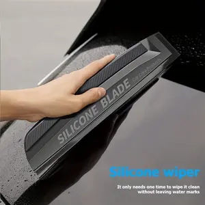 1PC Professional Car Window Mop with soft silicone blade - 11.8-inch one-piece car glass water mop, suitable for shower doors, mirrors and home drying - Durable polypropylene handle, no water marks, easy to clean