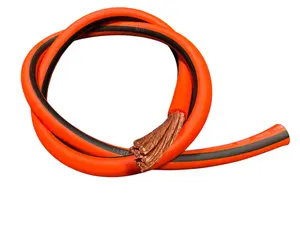 1/0 AWG Ultra Flex Welding Cable Rugged Orange Jacket 600V SAE J1127 Compliant 2646 Copper Strands TPE Insulation for Electric Welders