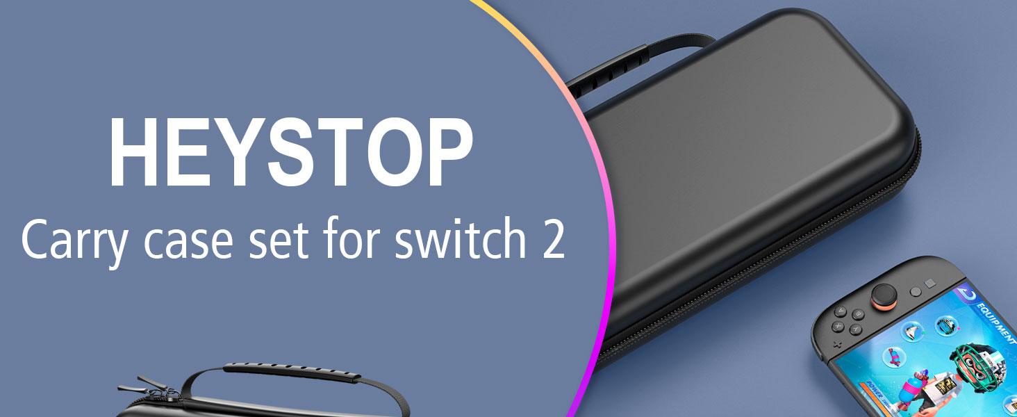 Switch 2 Case for Nintendo Switch 2, Protective Carrying Case Set with PC Switch 2 Cover and TPU Grip Cover for Switch 2 Joycon, Large Capacity Storage Design for Nintendo Switch 2 Accessories Dock Case, Cool Switch Accessories
