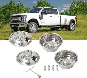 For 2005-2021 Ford F350 17'' Dual Stainless Steel Wheel Simulator Dually Rim Liner