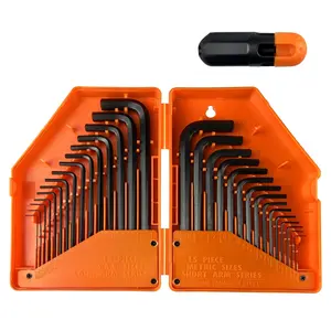 31PCS Hex Key Set, Allen Wrench Set, Metric 0.7-10mm, SAE 7/250"-3/8", Cr-V Steel，Precision Hex Key Set