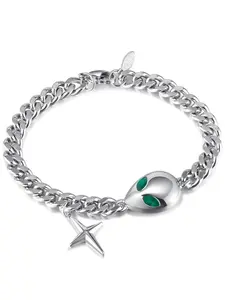 Alien Design Charm Bracelet, Stainless Steel Jewelry for Party, Daily Clothing Decor, Trendy All-match & Exquisite Jewelry for Birthday Gift