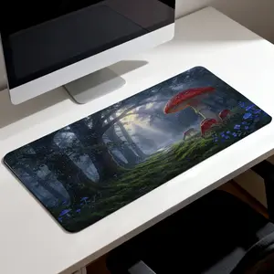 LIVEKEY XXL Gaming Mouse Pad 31.5x15.75in, Non-Slip Rubber Base & Stitched Edges Desk Mat, Comfortable Precision Surface with Sunset Walk Art, Large Mouse Pad for Office Gamer