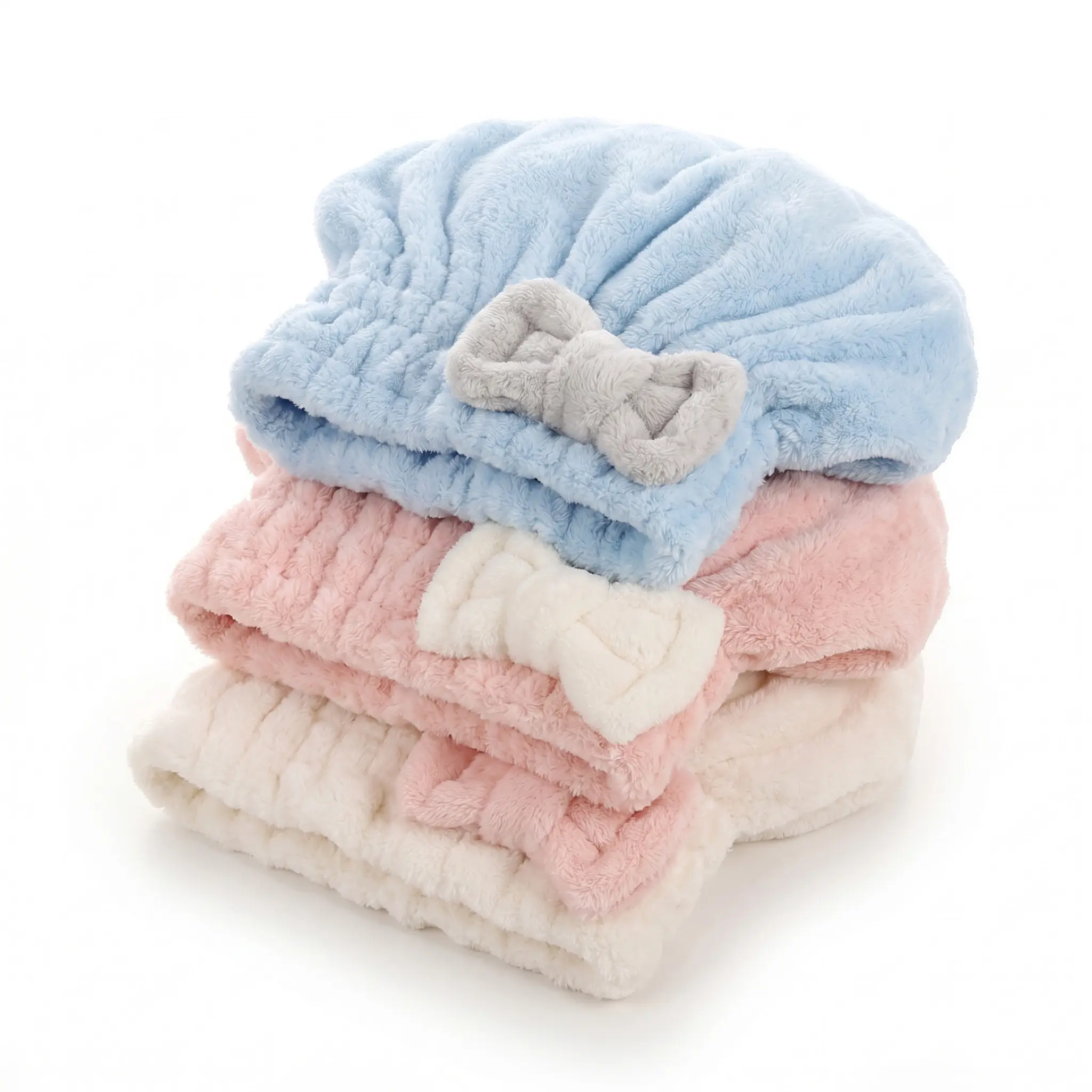 Hair Towel Wrap 3-Pack for Women, Shiny Plain Microfiber Turban, Super Absorbent and Fast Drying Cap for Nighttime Wet Hair Care, Dryer Cap Headbands, Hair Towel Hat Headbands