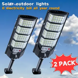 2PACK COMMERCIAL  LED Outdoor Dusk to Dawn Solar Streert Light Road Area Lamp dealsforyoudays