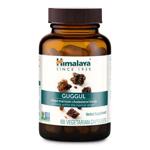 Himalaya Guggul Capsules for Cholesterol & Liver Support, HDL & LDL Balance, Vegan Non-GMO Dietary Supplement, 60 Edible Capsules