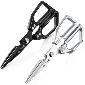 2-Pack Sharp Kitchen Scissors for Chicken, Fish, Bones, Vegetables with Built-in Bottle Opener