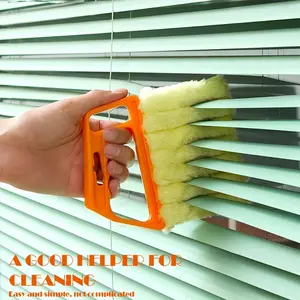 7-Finger Microfiber Window Blind Cleaner Brush,Washable Reusable Dual-Sided Dust Dirt Pet Hair Remover,Ergonomic Handheld Tool for Venetian Blinds, AC Air Vents, Shutters & Ceiling Fan Blades