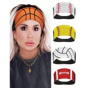5Pcs Sports Headband With Soccer, Basketball, Volleyball, Yoga, Sweat-Wicking, Running, And Fitness，party decoration