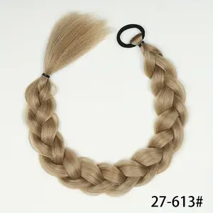 Bone Braid Hair Accessories Tie High-Temperature Silk Hair Extensions Natural Long Straight Large Hemp Flower Braids Braided Dreads Blonde Brown Wave
