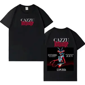Singer Cazzu Latinaje Music Album Print Harajuku T Shirt Men Women T-shirt Short-sleeved Cotton Gothic Casual T-shirts Fans Gift BBG