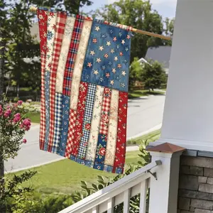 Patchwork American Flag 1776-2026 250th Years USA Freedom  Flag Freedom Memorial Canvas Flag (Flagpole Not Included)