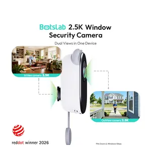 Botslab 2.5K dual lens window camera, High-Definition Color Night Vision, 24/7 Recording, App Alerts