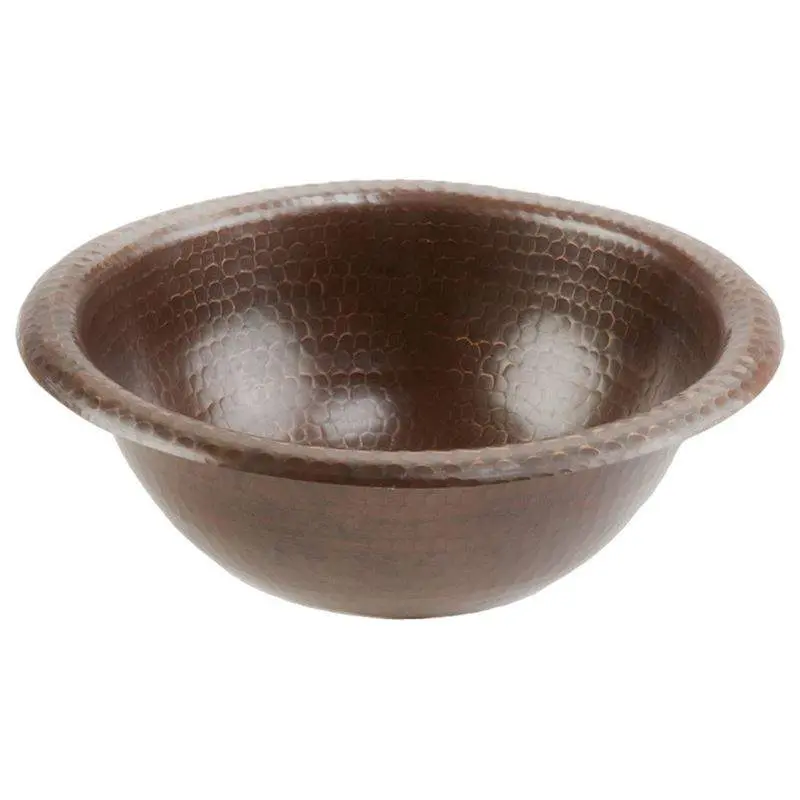 12" Small Round Self Rimming Hammered Copper Sink