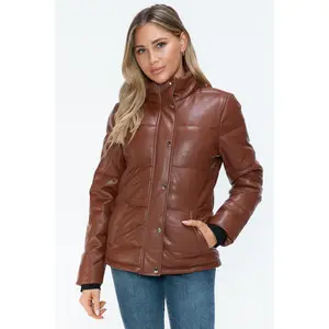 YMI Pocketed Zip Up Turtleneck Puffer Jacket