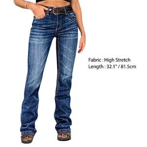 Flamingals Wash High Waist Bootcut Jeans Without Belt