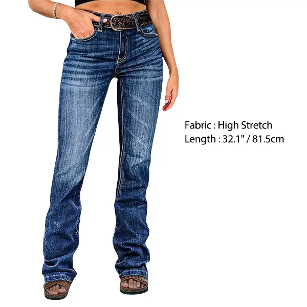 Flamingals Wash High Waist Bootcut Jeans Without Belt Flamingals Wash High Waist Bootcut Jeans Without Belt