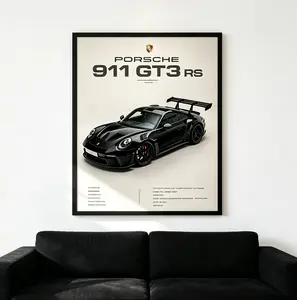 2023 Porsche 911 GT3 RS Supercar Artistic Print, Luxury Automotive Graphic Prints, Unframed Room Decoration, Home Decor Wall Art