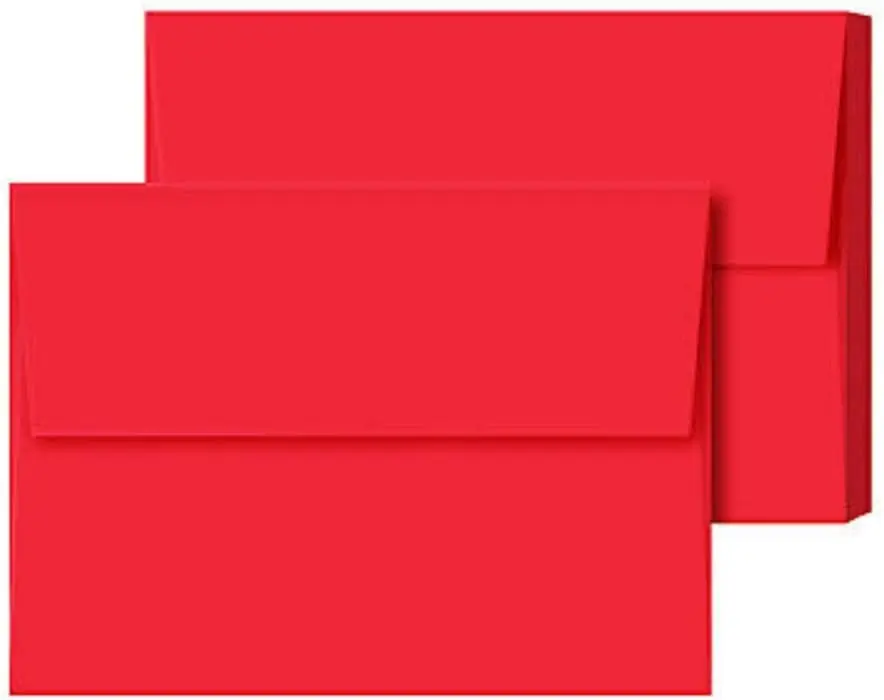Limited Papers A2 Red Envelopes 4.375"x 5.75" 100 Pack, 24lb Bond / 60lb Text, 90 GSM for Greeting Cards, Invitations, and Announcements, Perfect for Special Occasions.