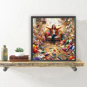 Cartoon Pattern DIY Diamond Art Colorful Painting Kit without Frame, DIY 5D Diamond Art Painting Kit, Wall Art Decor for Home Living Room Bedroom, Crafts