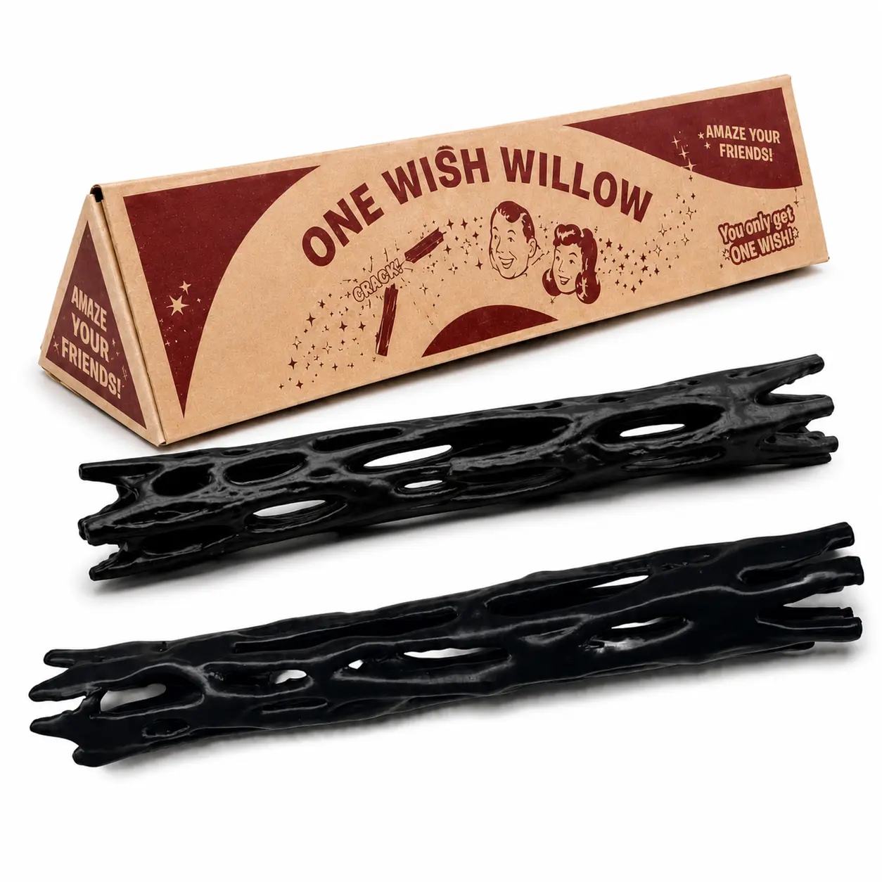 1/2PCS Wish Willow Wish, 3D Printed Wish-Making Snap Stick, Breakable Magic Snap Stick with Triangle Box for Halloween  Fun Party Novelty Gift,