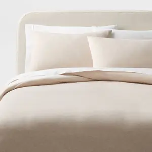 King Jersey Duvet and Sham Set Oatmeal Heather - Threshold