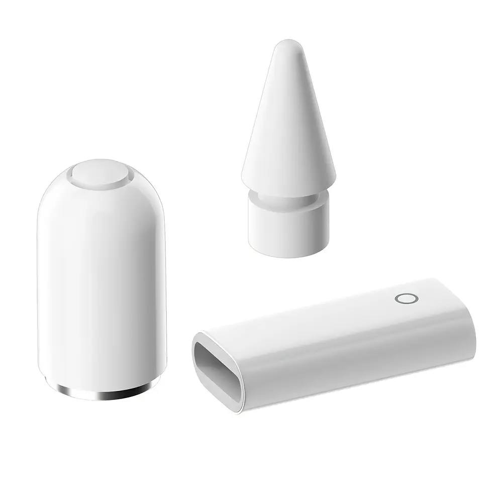 (3-Piece) Precision Fit Smooth Accessories Set for 1st Gen Stylus, Including Magnetic Cap, Replacement Nib & Lightning Female-to-Female Charging Adapter (Tablet & Computer Accessories)