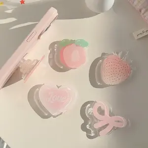 Korean Love Strawberry Support price Suitable For Cute Creative Style Casing Phonegrip Best Gift For Her