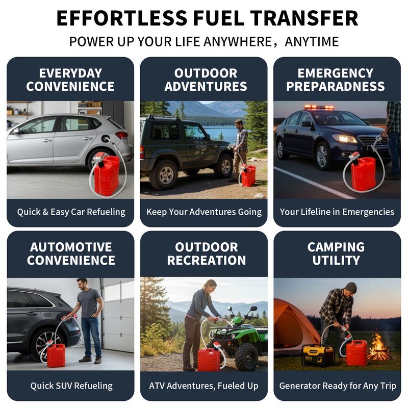 orimetre Automatic Fuel Transfer Pump with Auto-Stop, 51'' Extra Long Hose, 3.2 Gallon per Min, Battery or USB Powered, 4 Can Adapters, Fast and Safe Portable Gas Can Pump for Oil, Diesel,Gasoline.