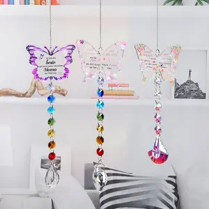 1 Piece Butterfly Wind Chime Craft, Super Shiny Crystal Diamond Wind Chime, Suitable For Garden Door, Wall And Window Decoration Gifts, Outdoor Wind Chime