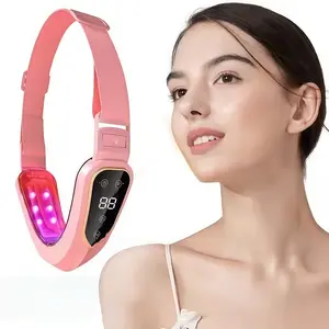 Electric V-face beauty device, equipped with LED display screen and adjustable intensity USB charging facial massager, women's beauty tool