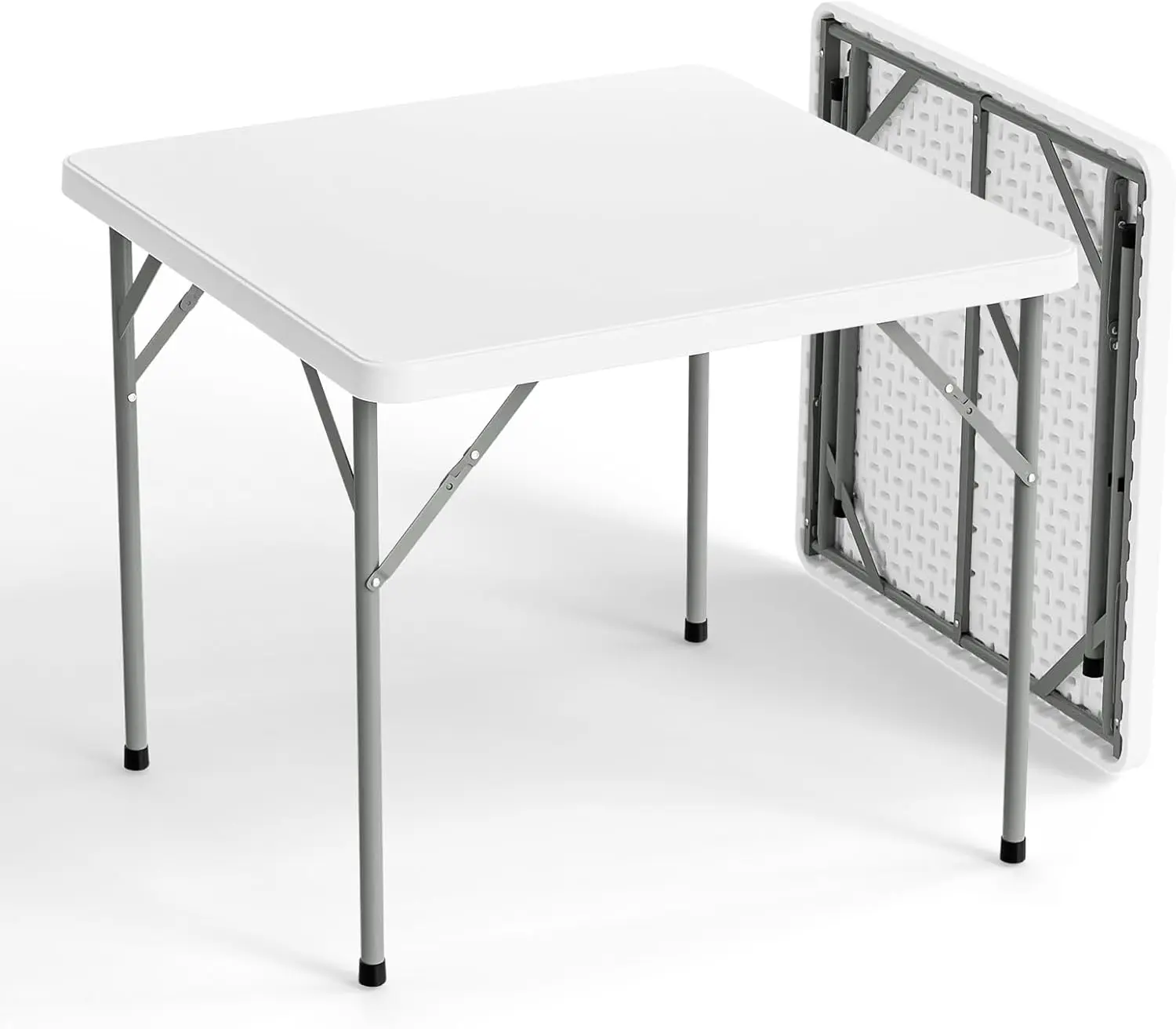 VINGLI Card Square Table, 34 inch Foldable Legs Full Table Top, Easy to Set up and Store, Folding Portable for Game Puzzles, Gathering, Party, Dining, Indoor, Outdoor, Outside