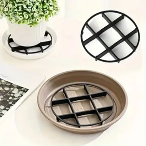 10-Pack Heavy-Duty Plastic Plant Trays, Breathable Root Protection with Drainage Grids, Indoor/outdoor Use, Round Tray for Plant Care, Trays for Flowers