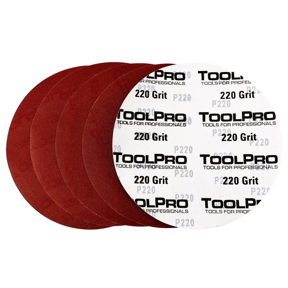 ToolPro 9 in. Abrasive Paper Drywall Sanding Discs - 15-Pack, 220 Grit Very Fine Anti-Clog Aluminum Oxide, Hook & Loop, Heavy-Duty Foam Backing, Flexible, Porter Cable Compatible, Consistent Sanding, Smooth Level Finish, Economical Surface Prep