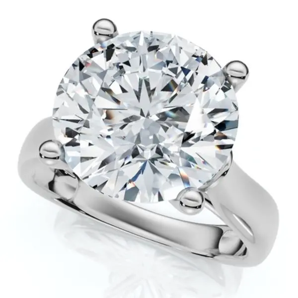 Certified 4 1/3Ct Round Diamond Engagement Ring With Accents 14k Gold Lab Grown