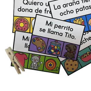 Spanish Sentence Clip Cards homeschool supply Spanish Sentence Clip Cards homeschool supply